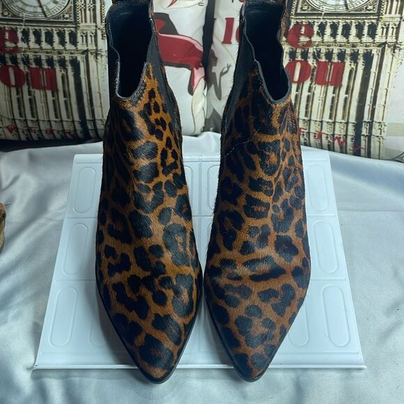 (F) Loeffler Randall Nellie 7 women's ankle boots, brown calf hai leopard print - Picture 8 of 12